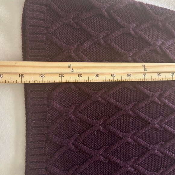 Ellen Tracy Purple Cable Knit Sweater Dress Shawl Collar Buckle Detail SZ PM - Picture 9 of 9
